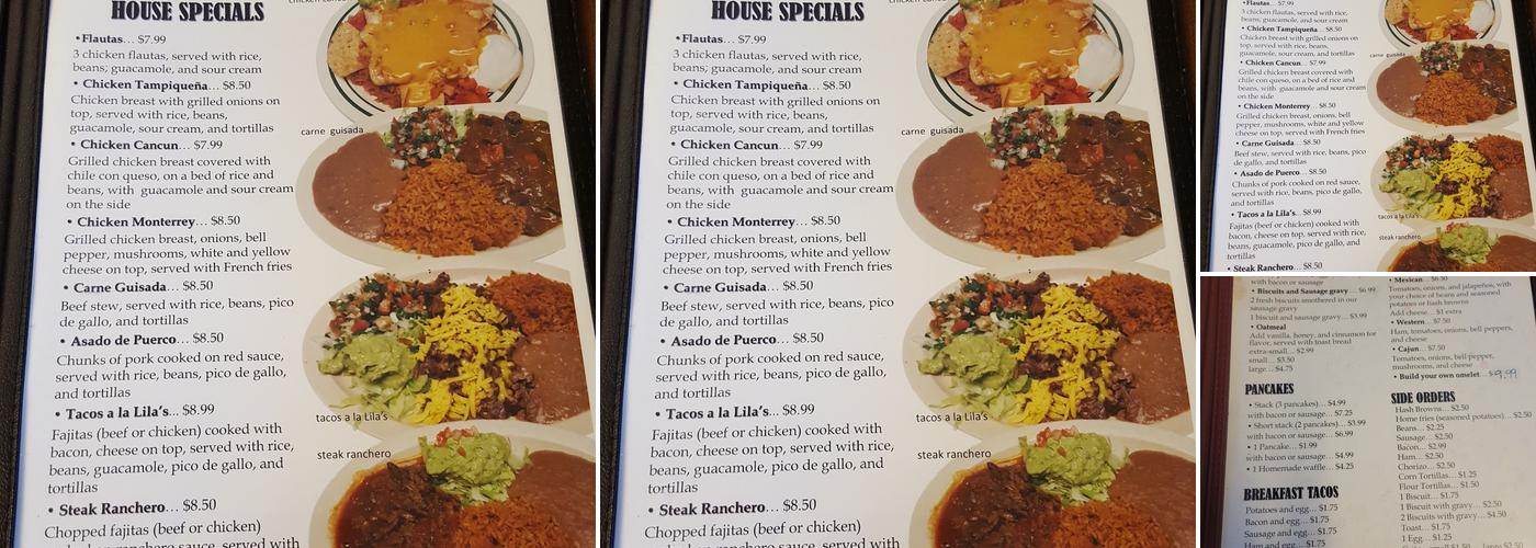 Alvin's Restaurant Menu