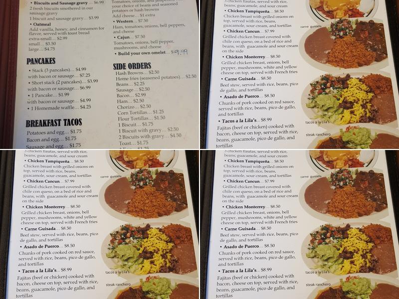 Alvin's Restaurant Menu