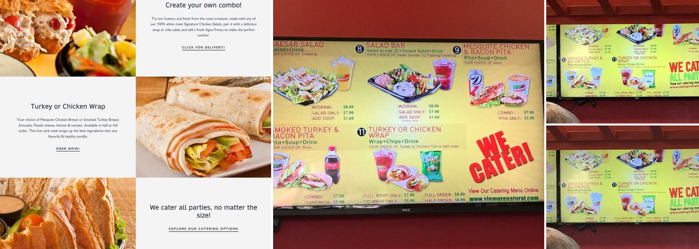 Siempre Natural 'University' Menu