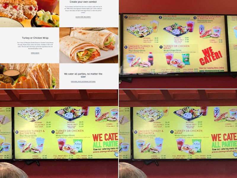 Siempre Natural 'University' Menu