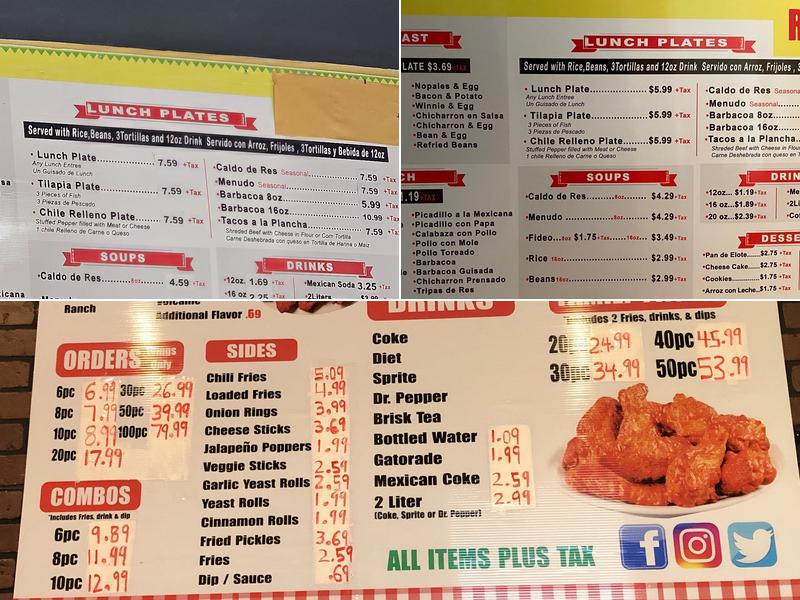 Rochas Alton now Real Takito Menu