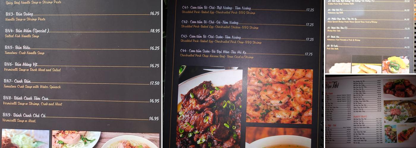 Cơm Tấm Bạn Tôi Restaurant Menu