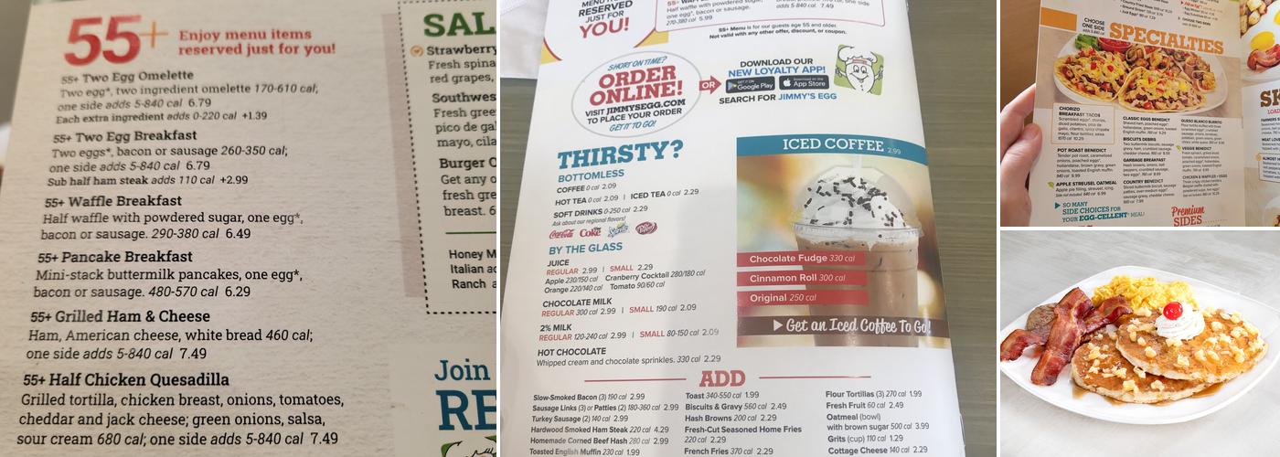 Jimmy's Egg Temple,Tx Menu