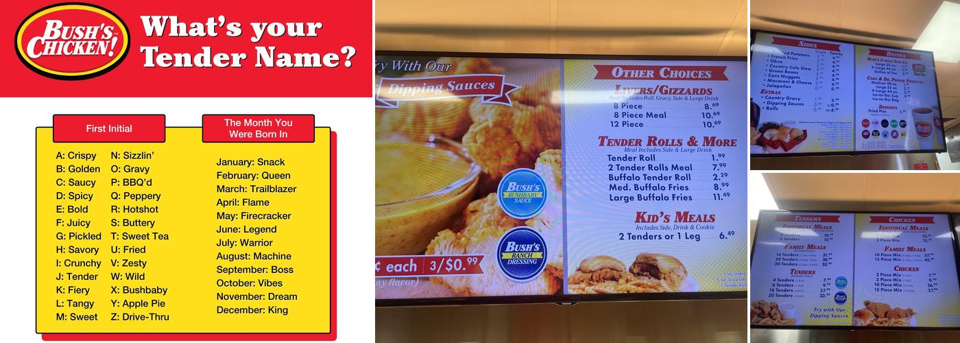 Bush's Chicken Menu