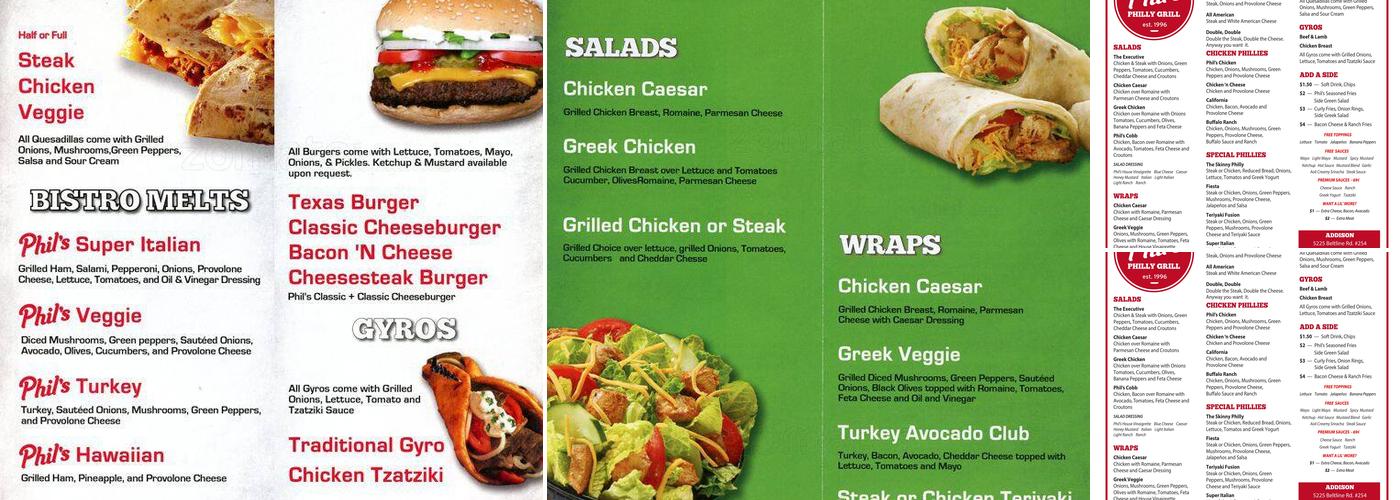 Phil's Philly Grill Menu