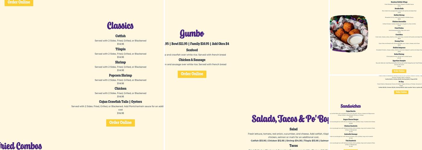 Bubba Ts Cajun Kitchen Willis Menu