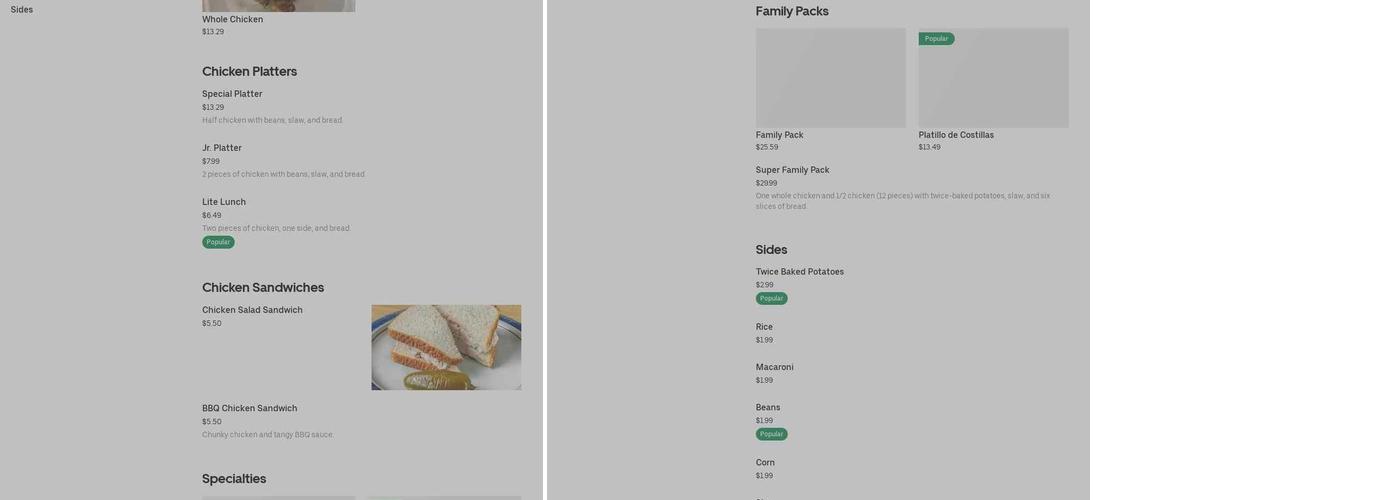 Western Chicken Menu