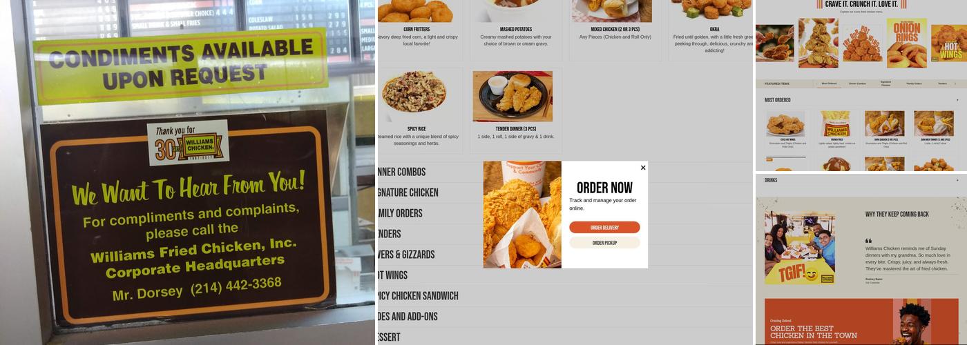 Williams Fried Chicken Menu