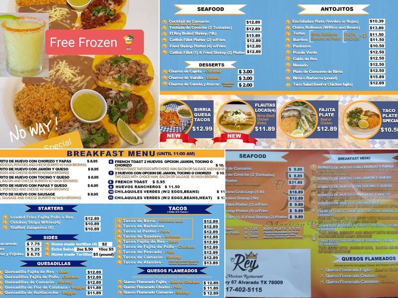 El Rey Alvarado Menu