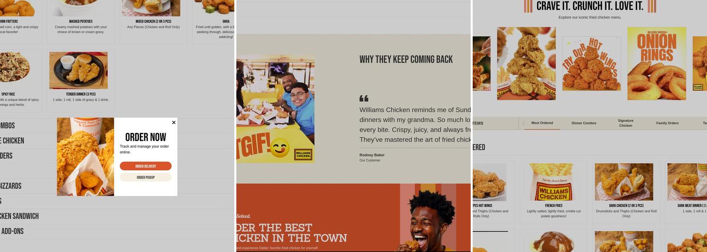 Williams Fried Chicken Menu