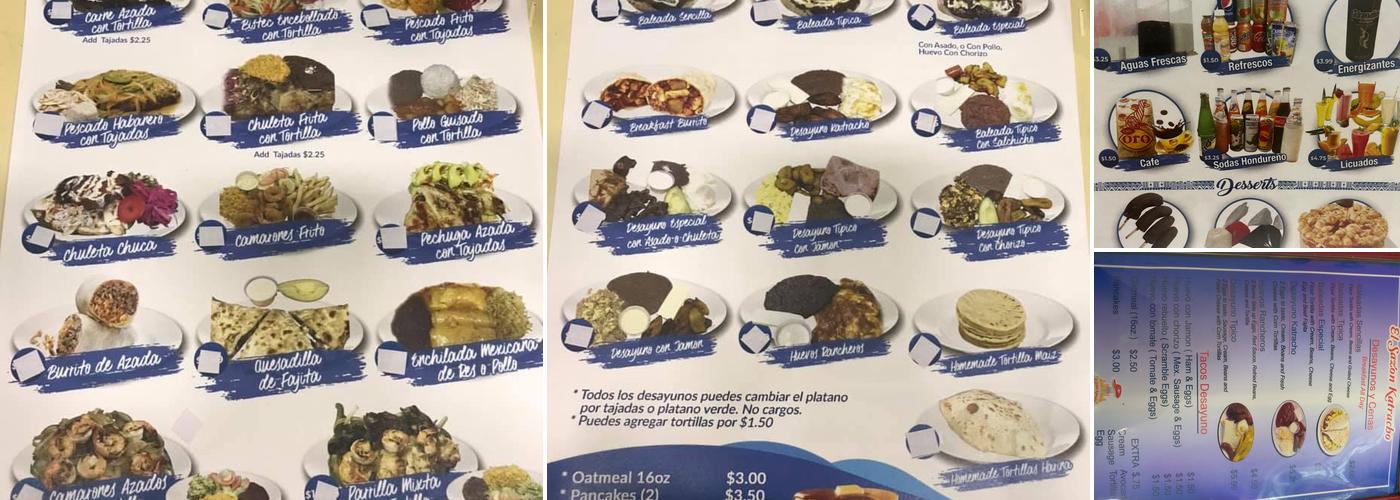 El Sazon Katracho Menu