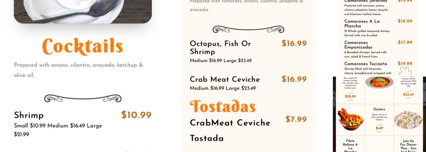 Mariscos Los Jarochos Menu