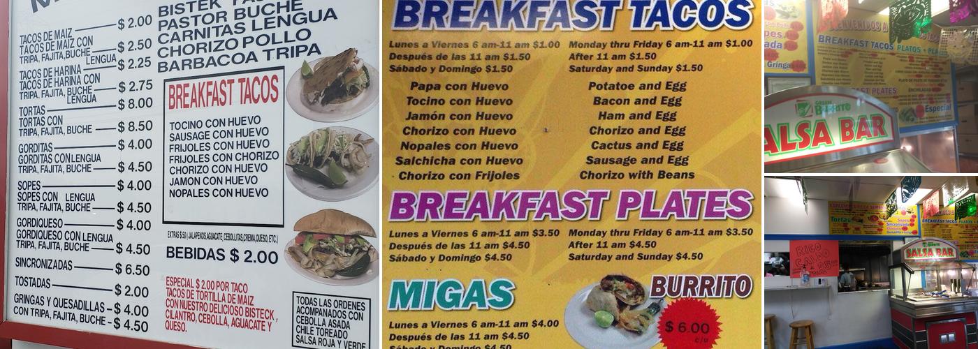 Tacos Matamoros Menu