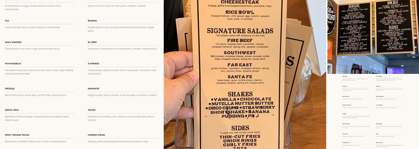 LA Burger Menu