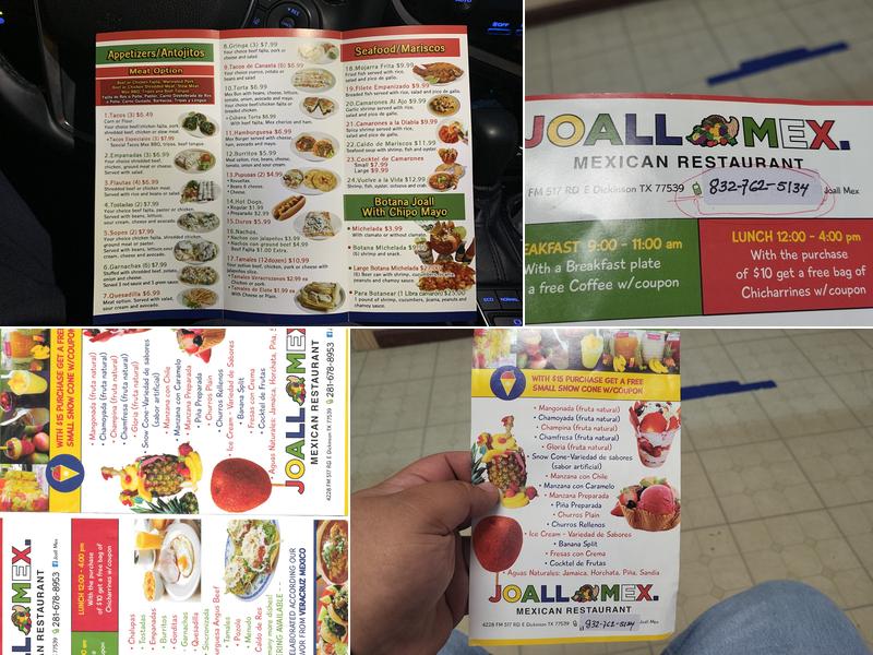 Joall Mex Menu