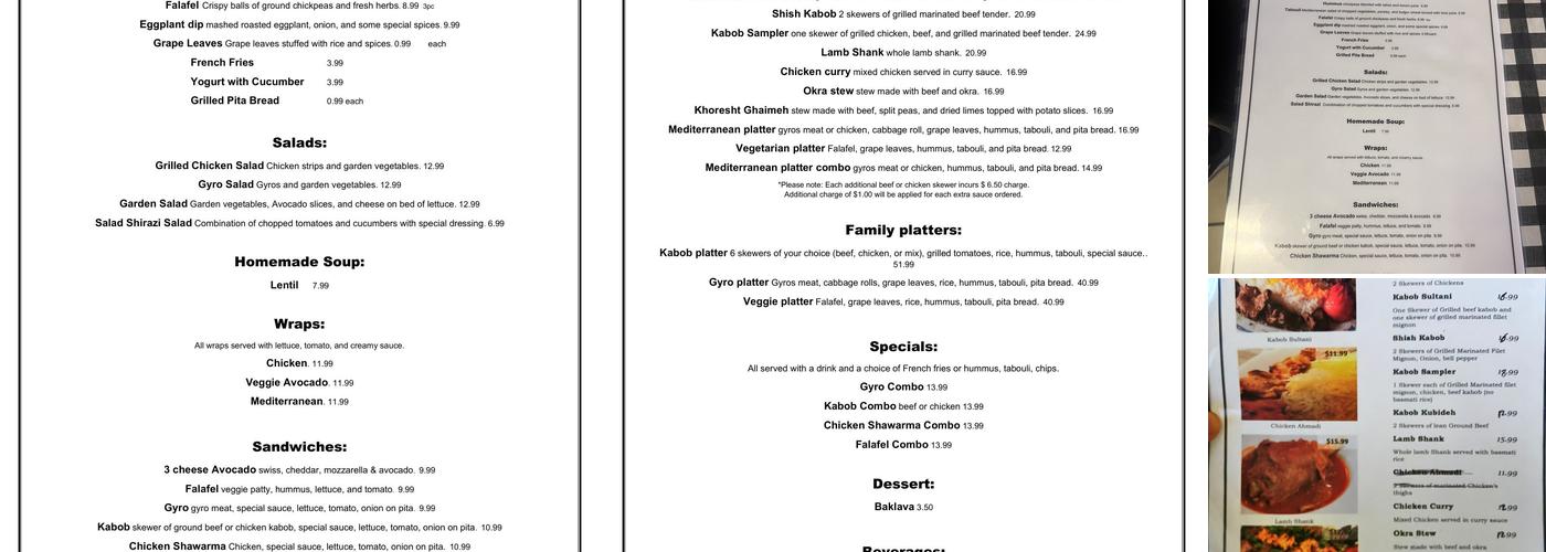 Ali Baba Mediterranean Grill Menu