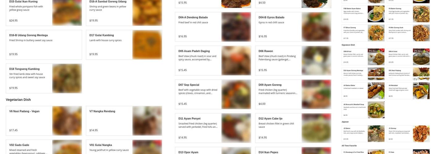 RENDANG & CO - Indonesian Bistro Menu