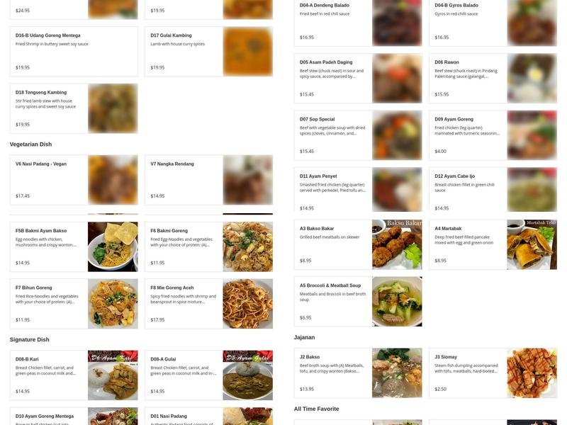 RENDANG & CO - Indonesian Bistro Menu