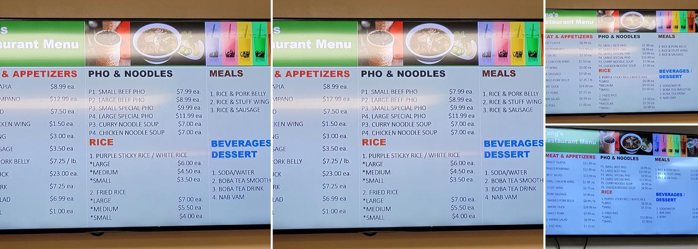 Yang’s Restaurant Menu