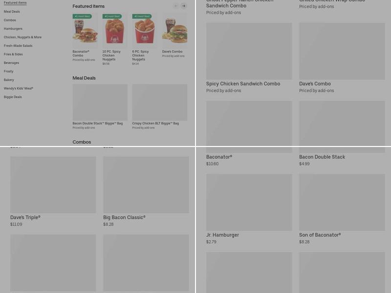 Wendy's Menu