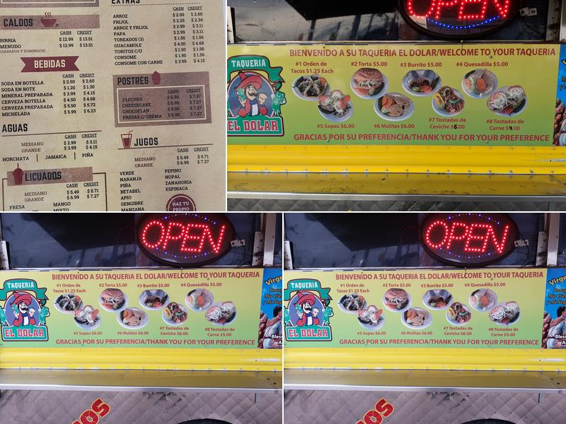 Taqueria El Dolar Menu