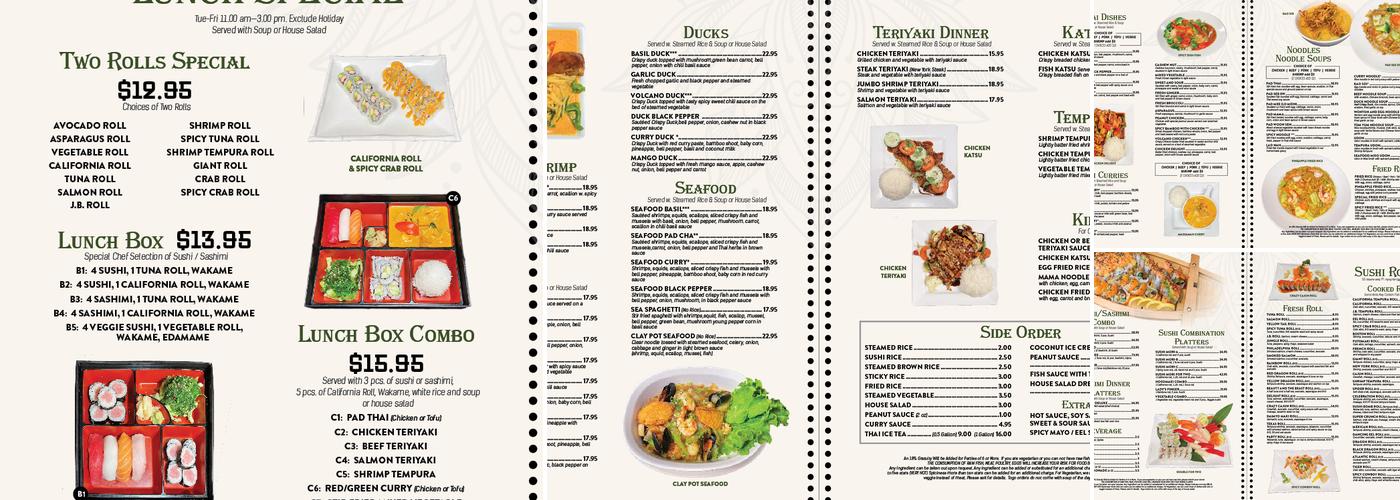 Sushi Thai Delight i-35 Menu