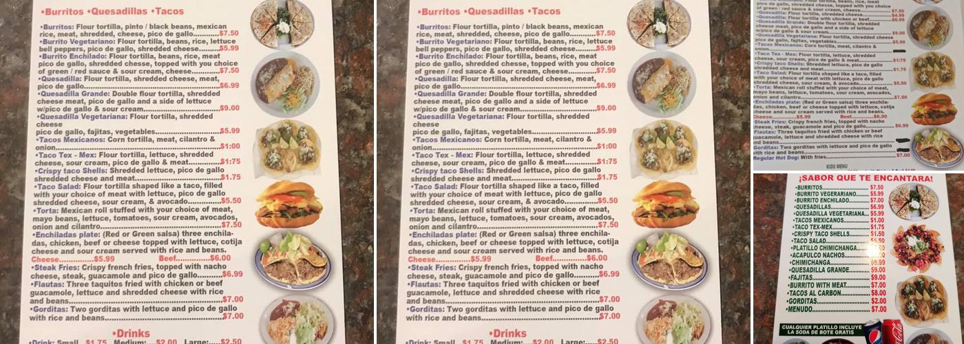 Chili Verde Mexican Grill Menu