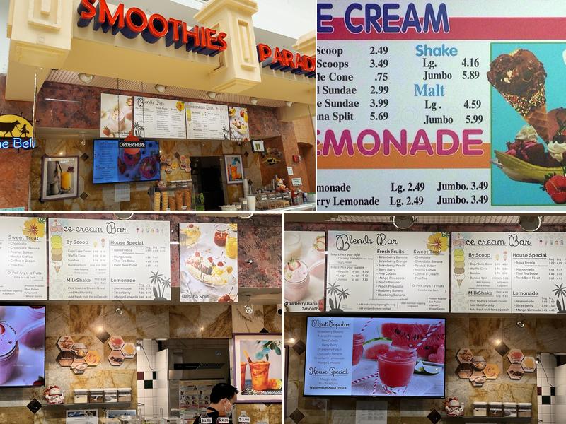 Smoothies Paradise Menu
