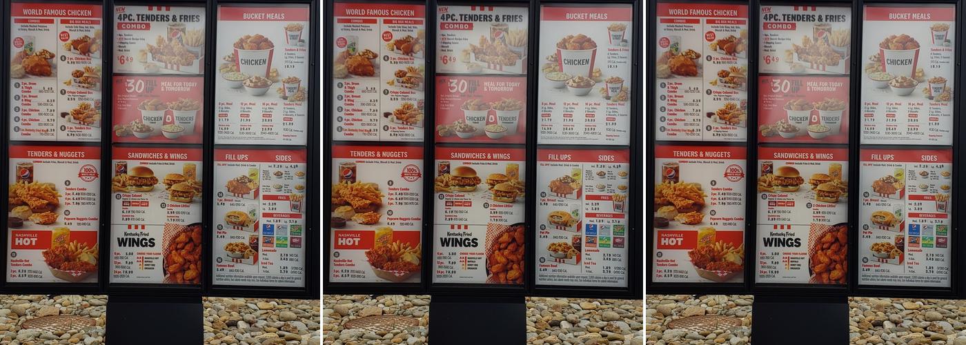 KFC Menu