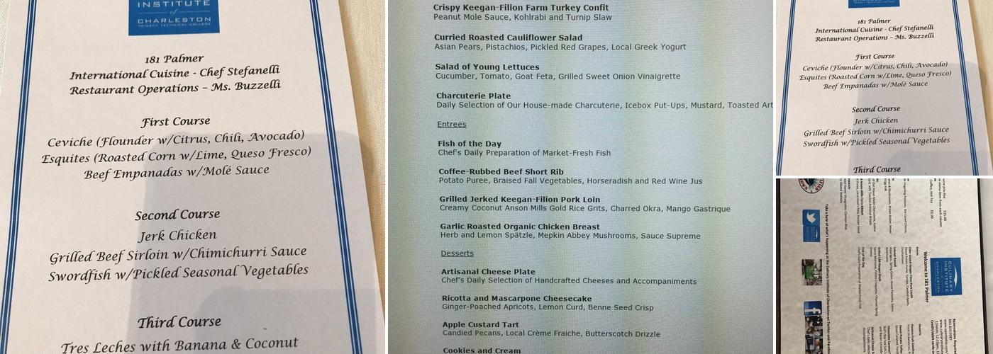 181 Palmer Menu