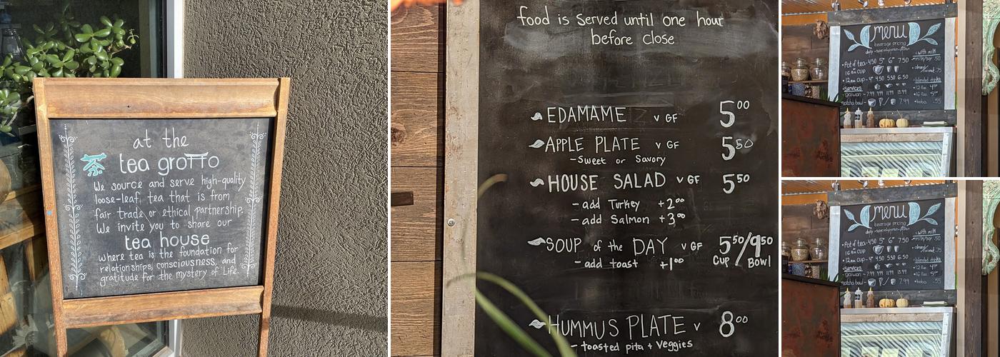 The Tea Grotto Menu