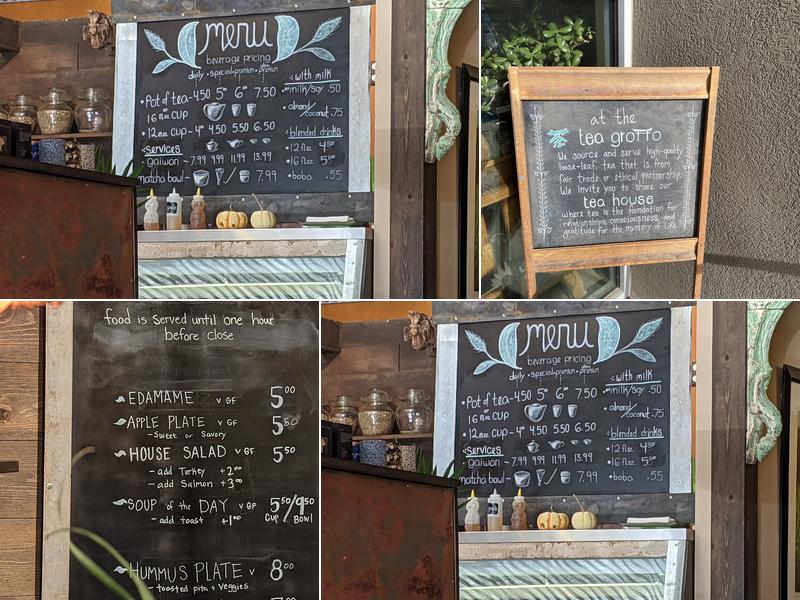 The Tea Grotto Menu