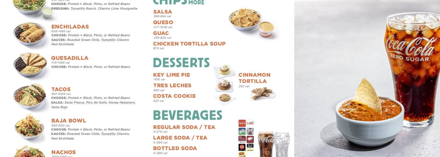 Costa Vida Menu