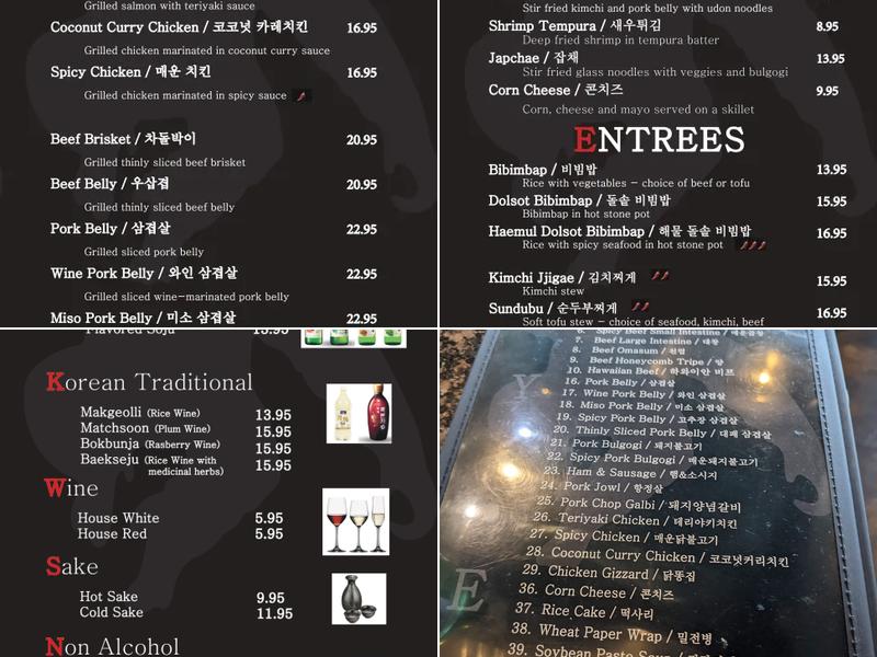 King Kong Korean BBQ Menu