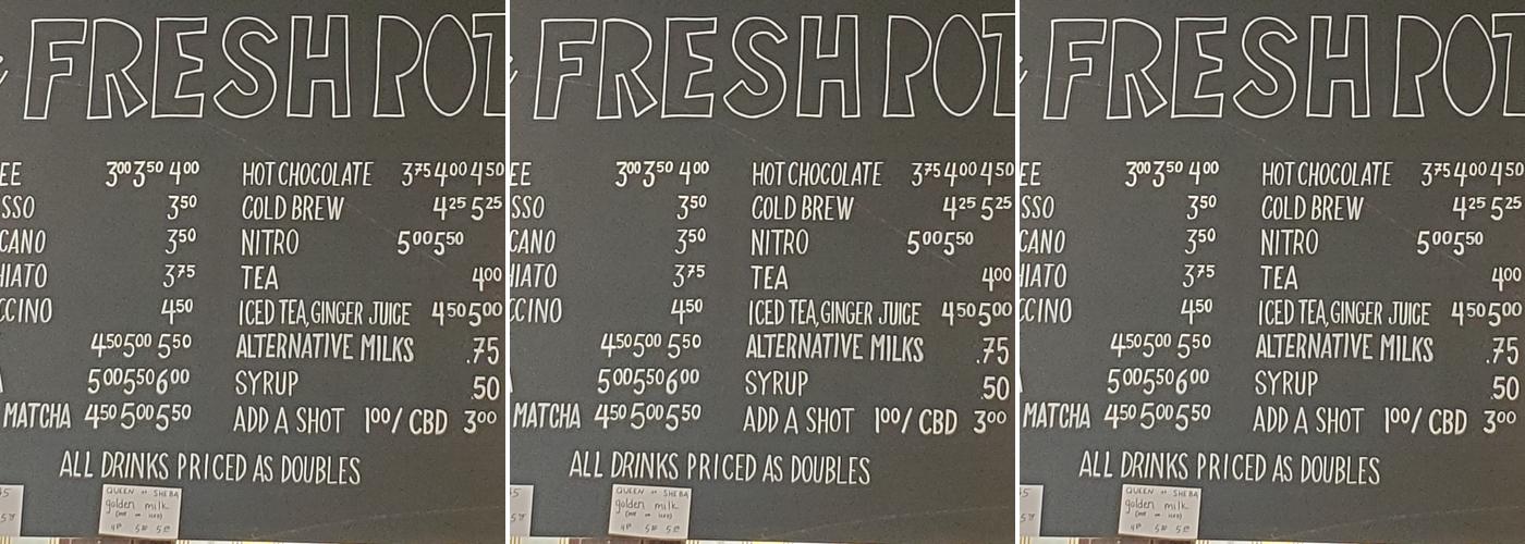 The Fresh Pot Menu