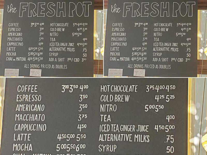 The Fresh Pot Menu