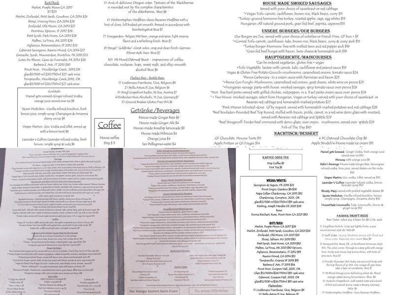 The Slide Inn Menu