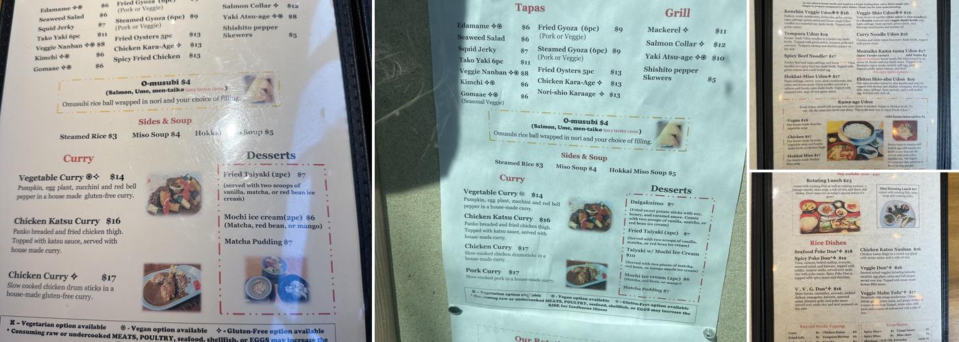 Wa Kitchen Kuu Menu