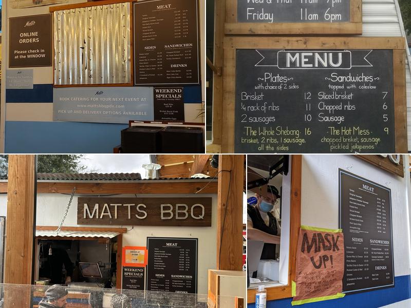 Matt's BBQ Menu
