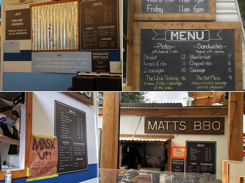 Matt's BBQ Menu