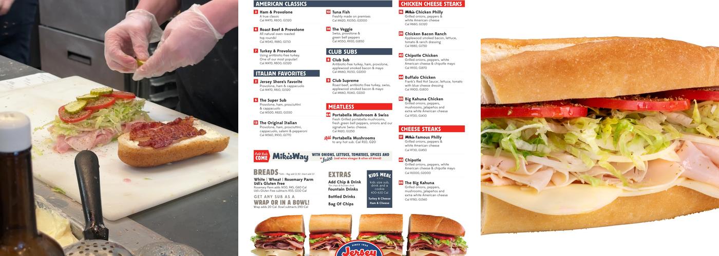 Jersey Mike's Subs Menu