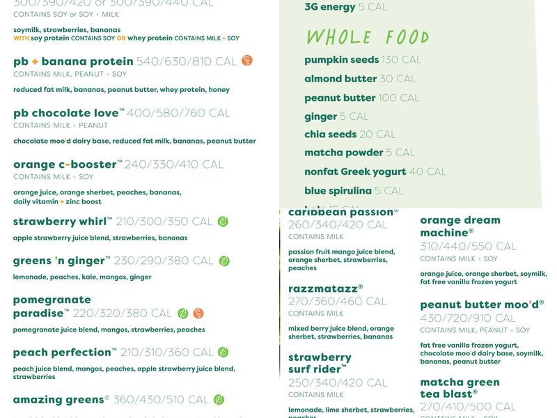 Jamba Juice Menu