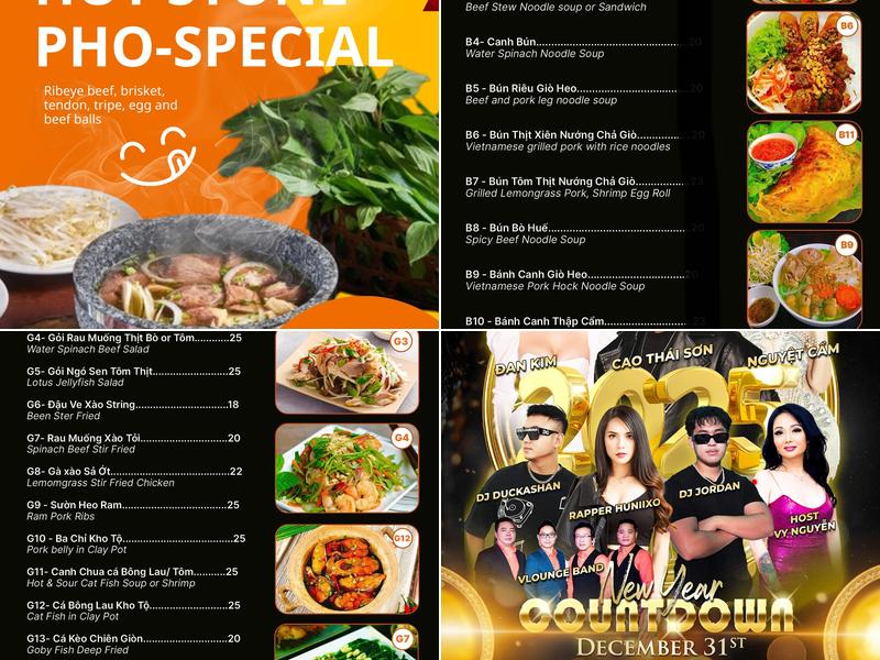 V Lounge & Restaurant Menu