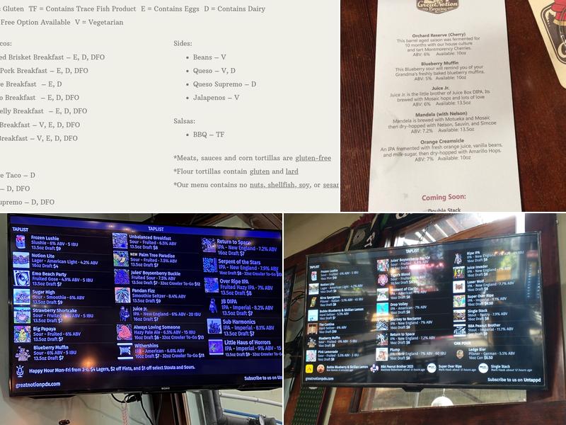 Great Notion Brewing - Alberta Menu