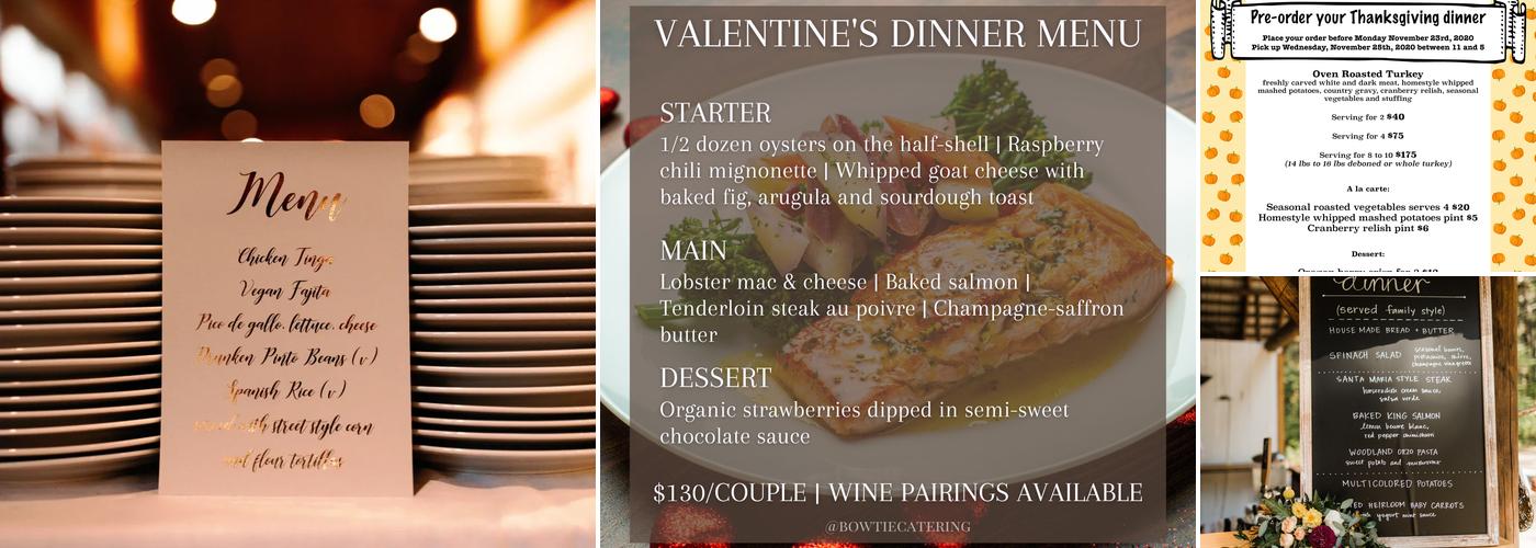 Bowtie Catering Co. Menu