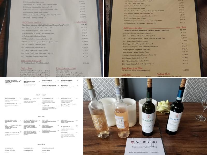 Vino Bistro Menu