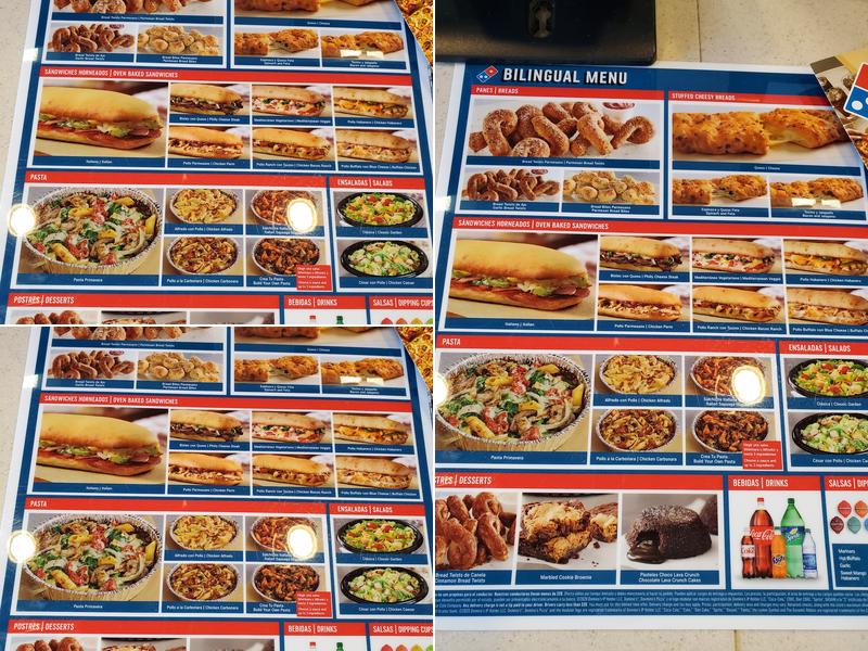 Domino's Pizza Menu