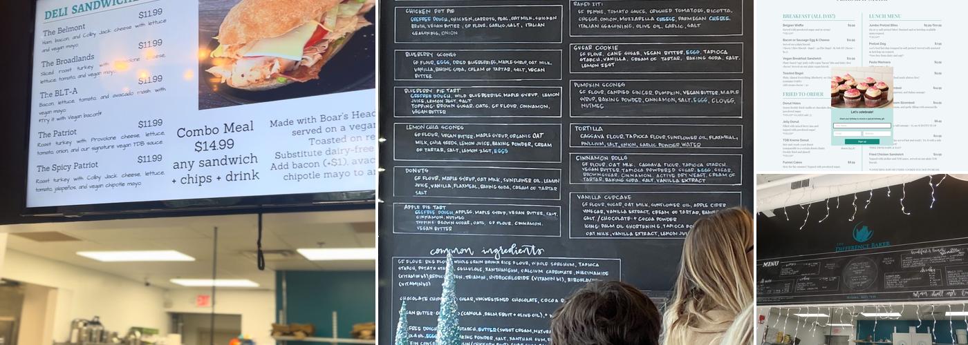 The Difference Baker Menu