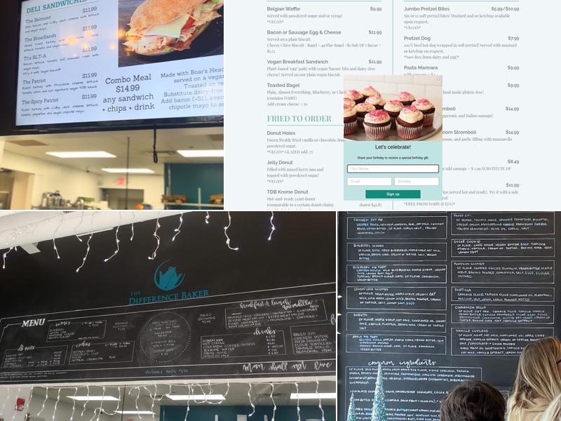 The Difference Baker Menu