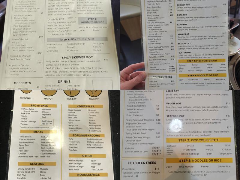 Hot Pot Legend Menu
